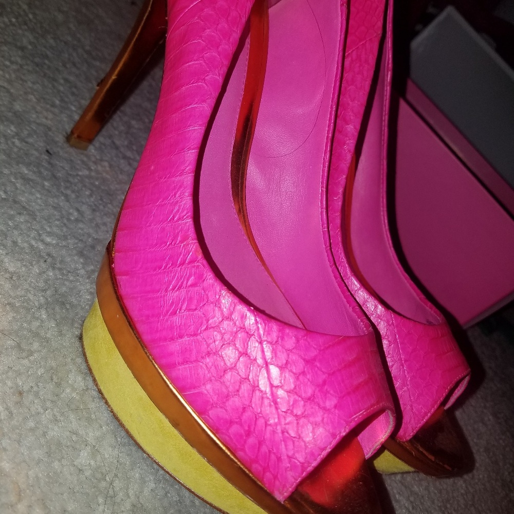 Brian Atwood Peeptoe Pumps Heels